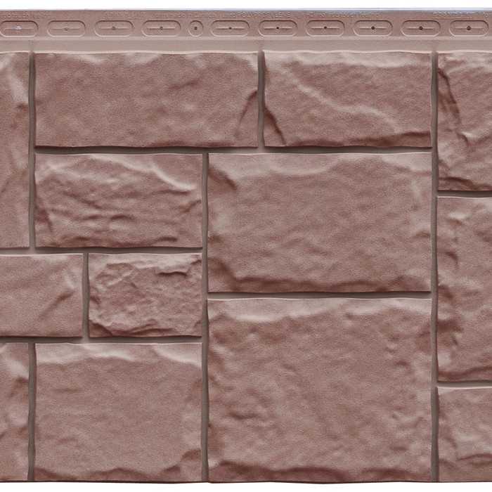 Фасадная панель Grand Line Крупный камень Элит Миндаль