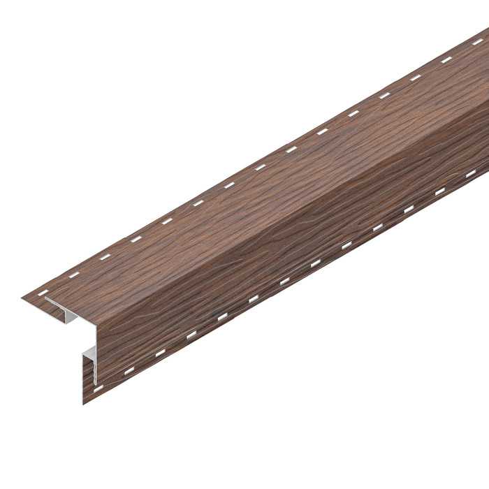 Угол сайдинга наружный Аквасистем 50х50мм фактурный Polyester 0,6mm (0,63mm с покрытием) Zn275 Канадский дуб